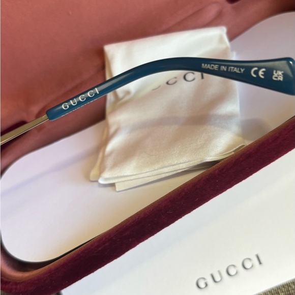 Authentic GUCCI 53mm Semi cat eye Acetate/Metal Optical Glasses New🔥 - Picture 9 of 11